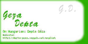 geza depta business card